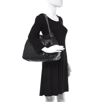 Gucci Pebbled Calfskin Medium Soho Chain Shoulder Bag Black 2 of 12