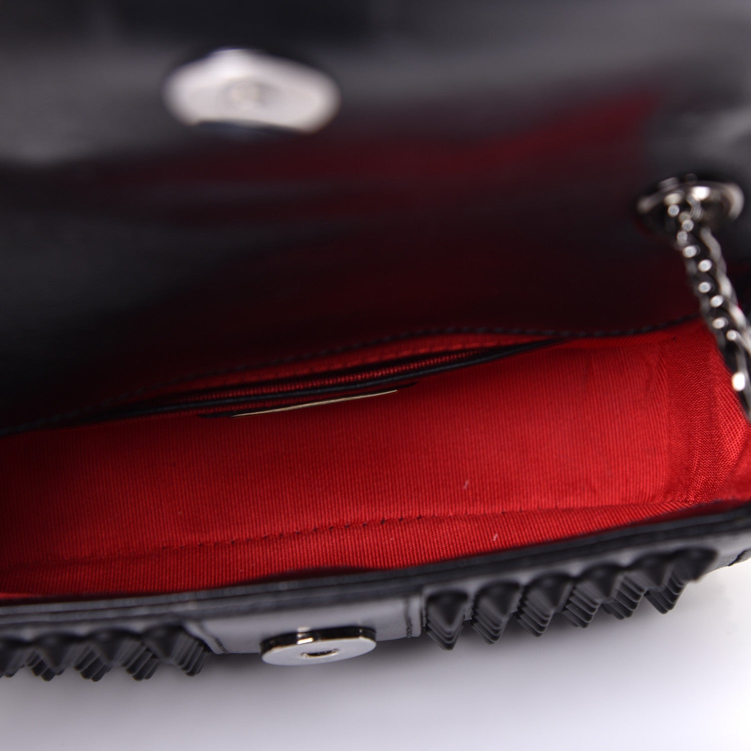 Christian Louboutin Calfskin Spikes Sweety Charity Crossbody Bag Black 5 of 9