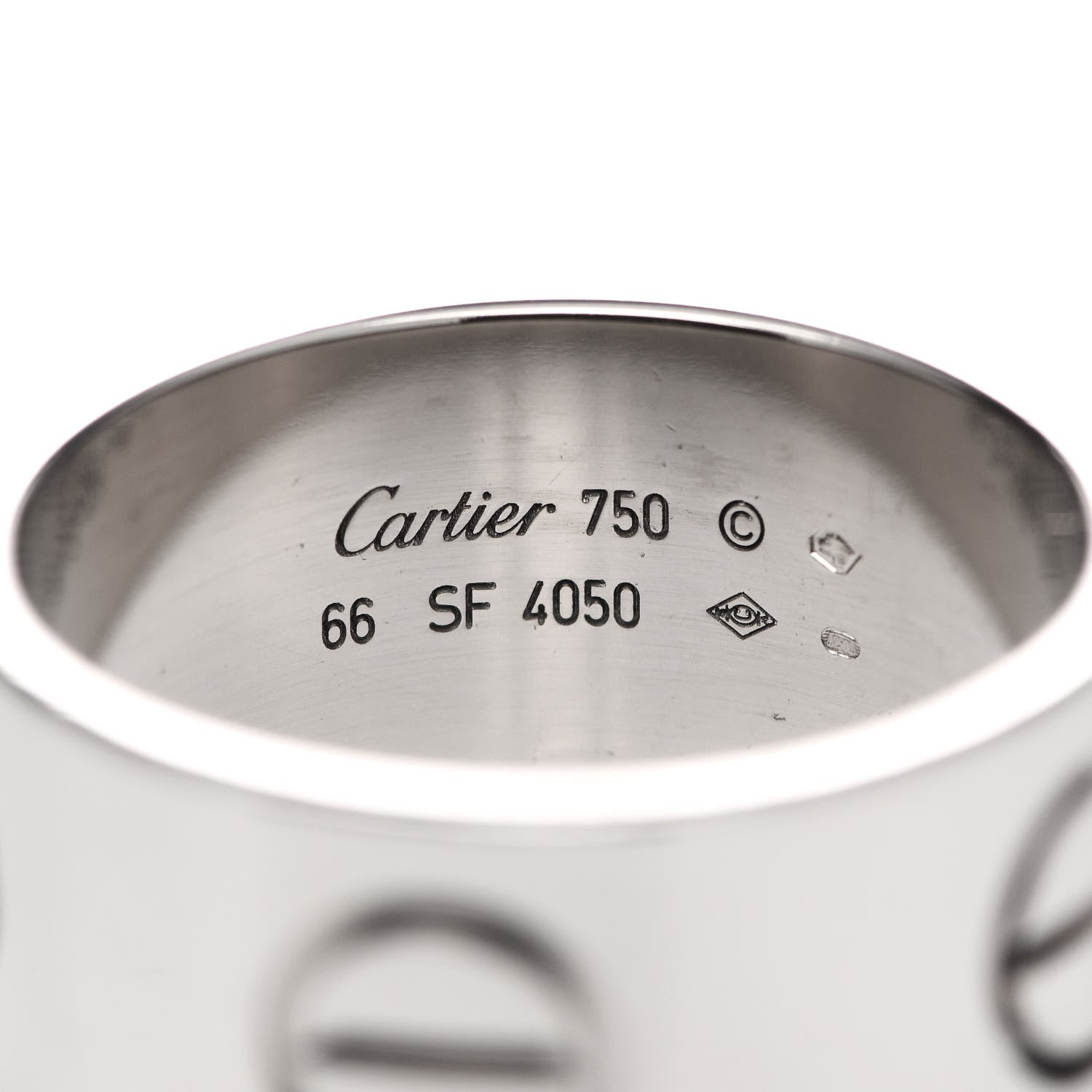 Cartier 18K White Gold 11mm LOVE Ring 66 11.5 2 of 5