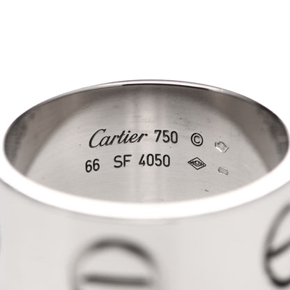 Cartier 18K White Gold 11mm LOVE Ring 66 11.5 2 of 5
