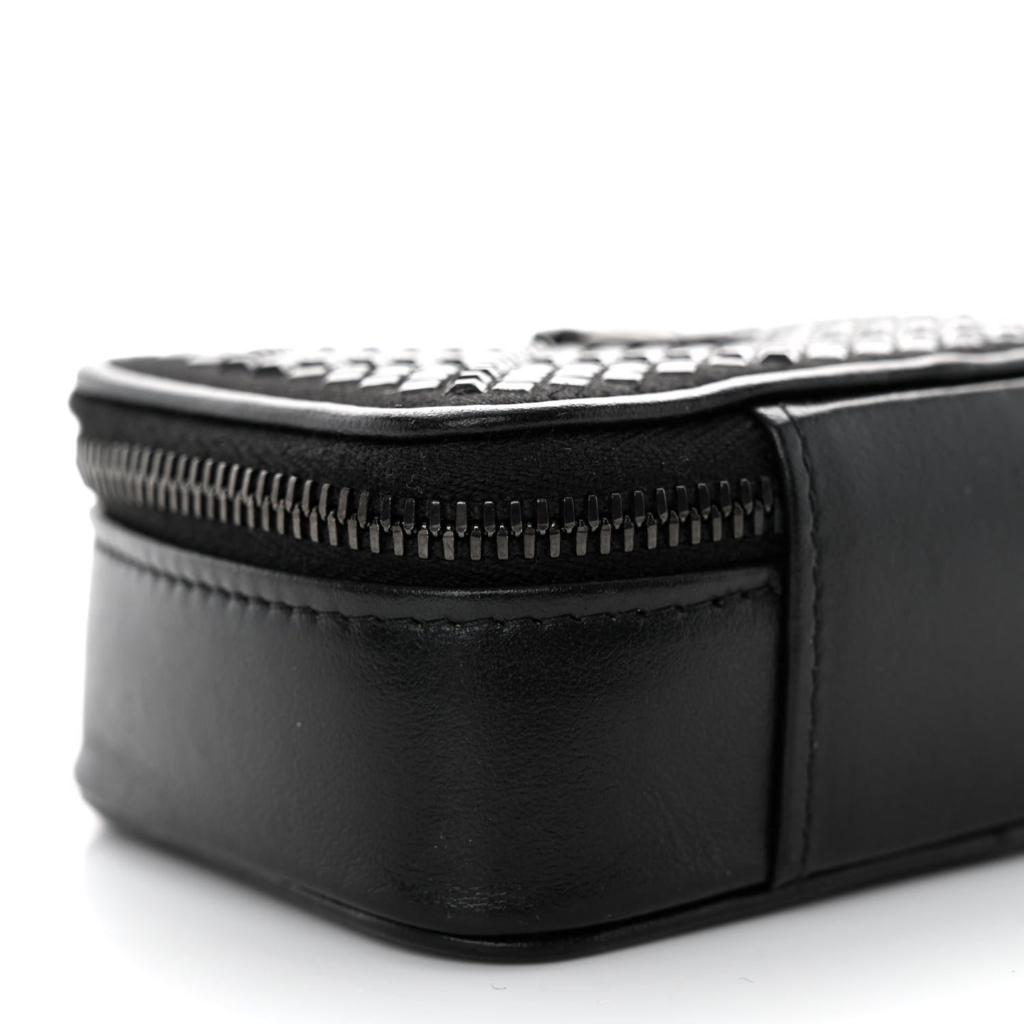 Lambskin Satin Strass Studded Clutch With Chain So Black