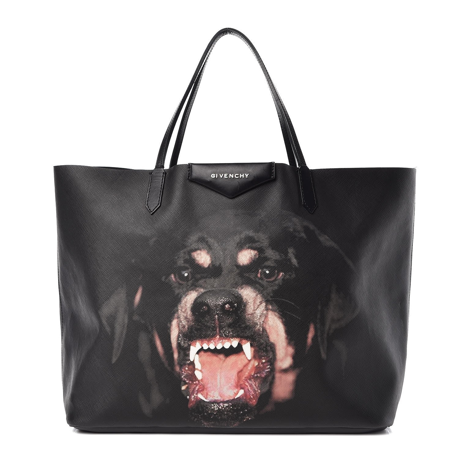 Givenchy Textured Coated Canvas Rottweiler Pint Large Antigona Tote Black 1 of 9