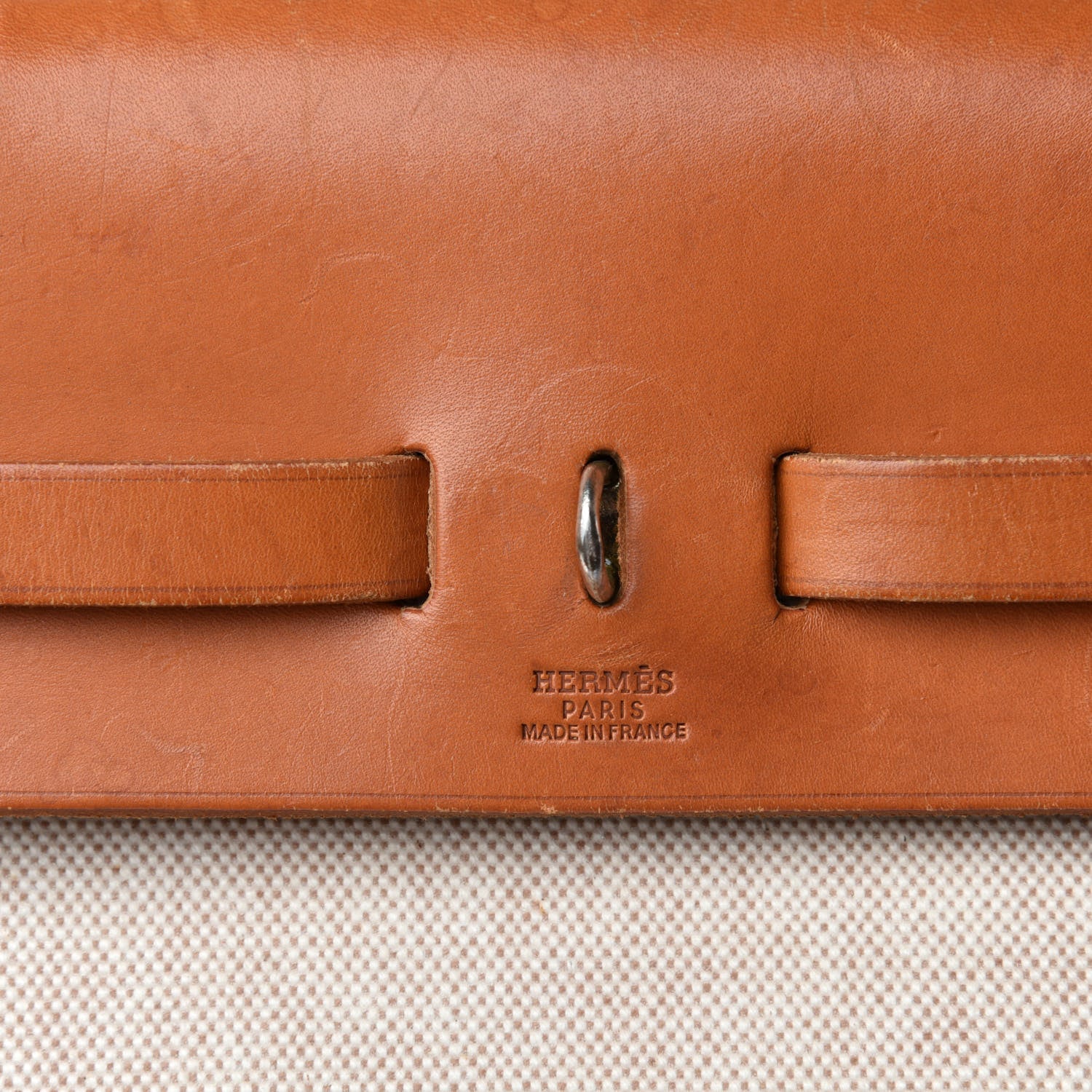 Hermes Toile Vache Calfskin Herbag 39 MM Natural 16 of 17