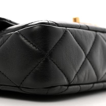 Chanel Lambskin Enamel Quilted Pending CC Square Flap Black 9 of 11