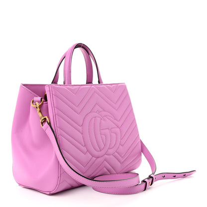 Gucci Calfskin Matelasse Small GG Marmont Tote Candy Mousse 3 of 14