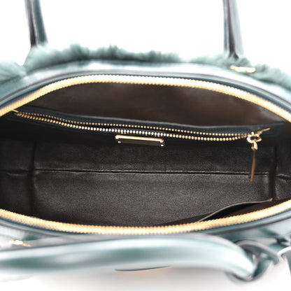 Salvatore Ferragamo Fur Calfskin Fiamma Bag Dark Green 4 of 9