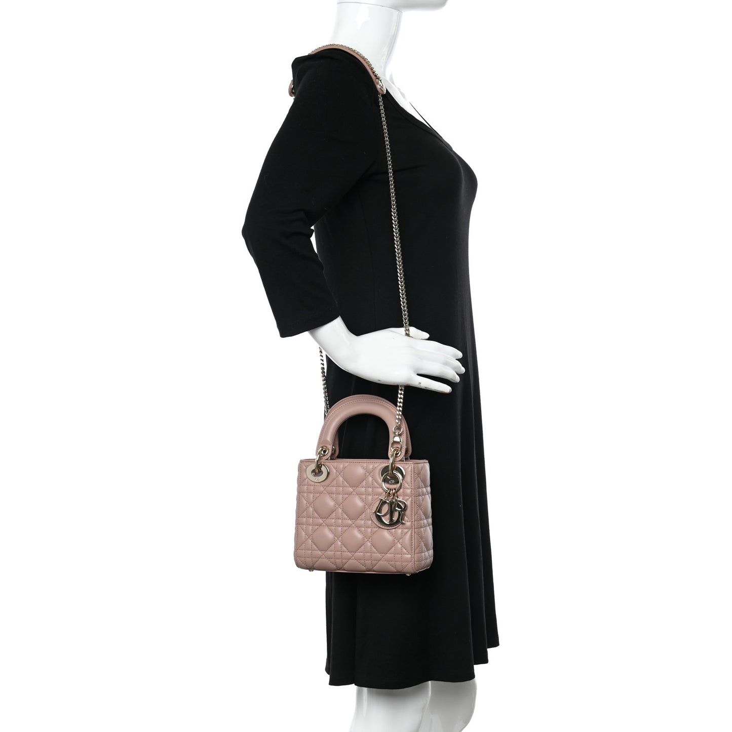 Lambskin Cannage Mini Lady Dior Fard