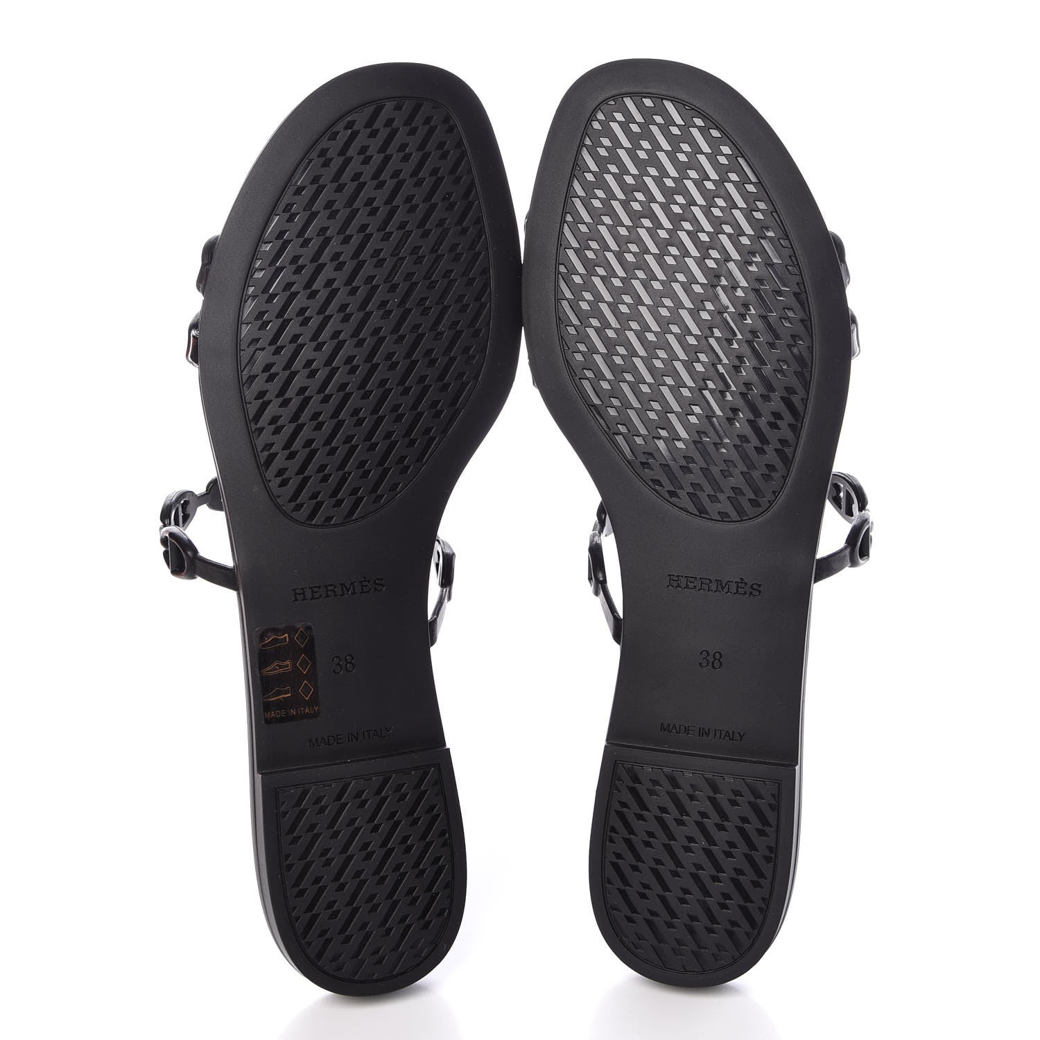 Hermes Rubber Chaine d'Ancre Rivage Sandals 38 Black 5 of 8