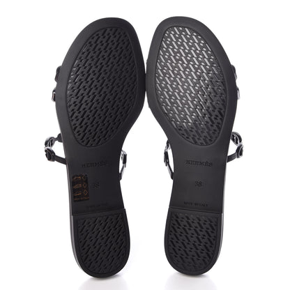 Hermes Rubber Chaine d'Ancre Rivage Sandals 38 Black 5 of 8