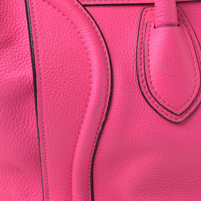 Celine Drummed Calfskin Mini Luggage Fluo Pink 11 of 20