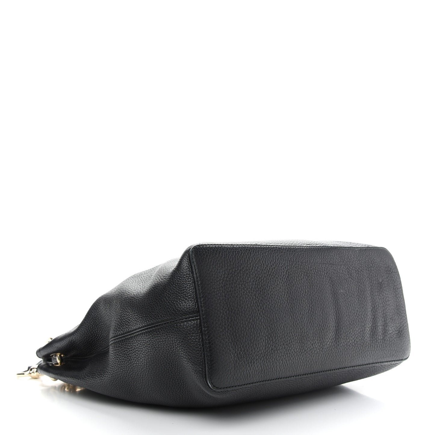 Pebbled Calfskin Large Soho Hobo Black