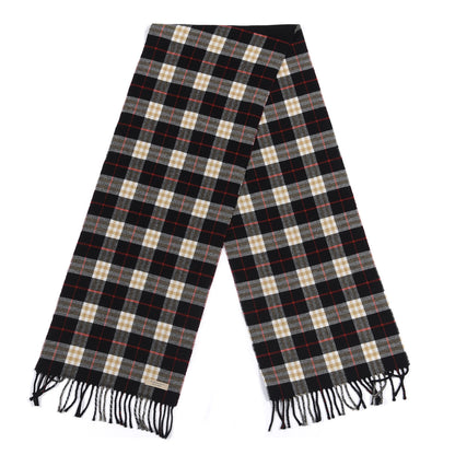 Burberry Wool Cashmere Stripe and Check Reversible Scarf Black 2 of 4