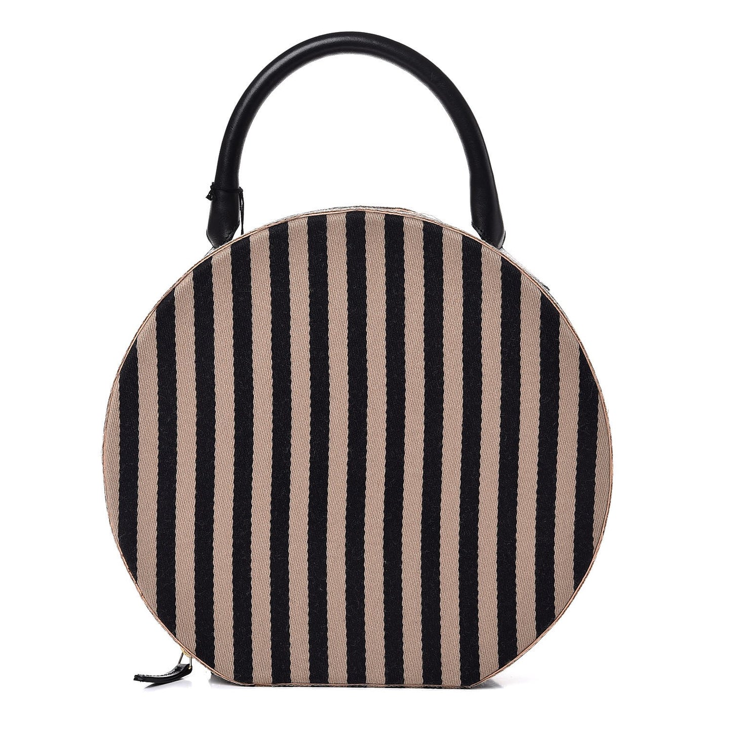Canvas Striped Girard Circle Bag Black