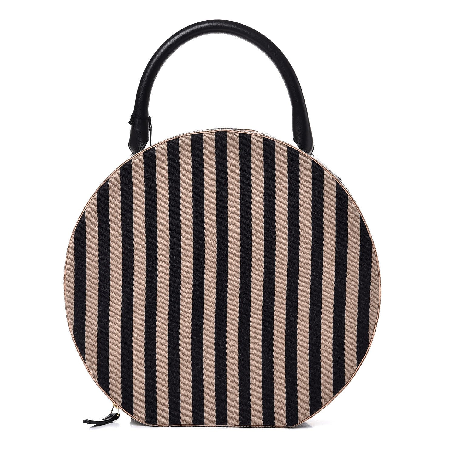 Mansur Gavriel Canvas Striped Girard Circle Bag Black 1 of 6