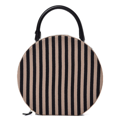 Mansur Gavriel Canvas Striped Girard Circle Bag Black 1 of 6
