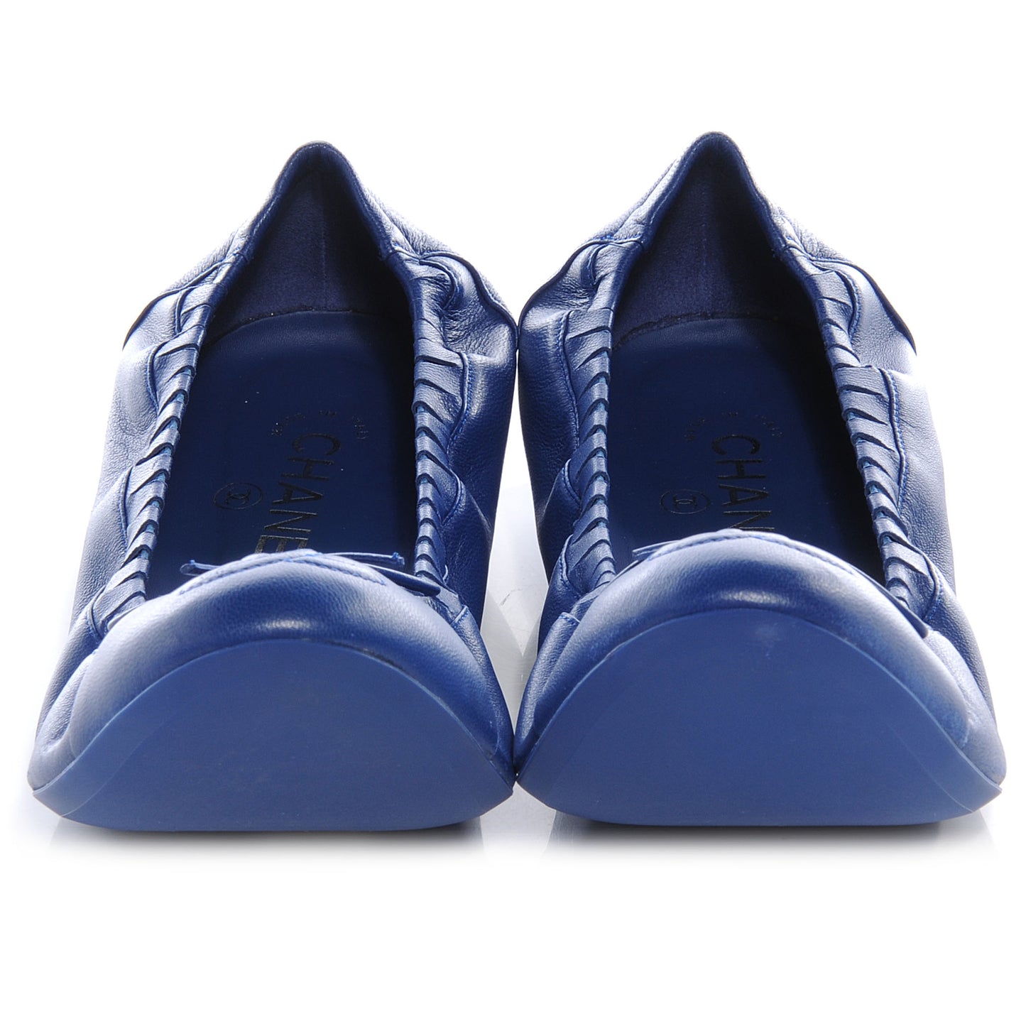 Leather Cap Toe Ballet Flats 40 Royal Blue