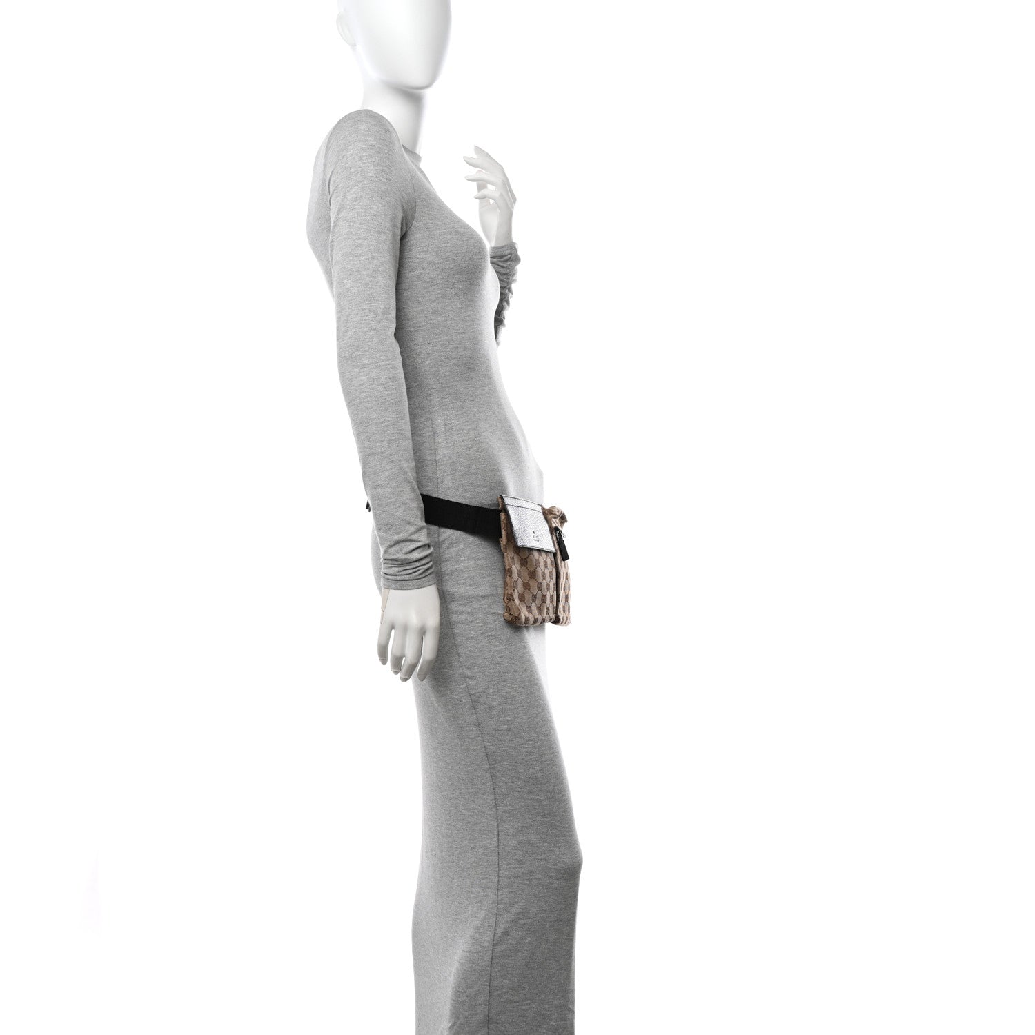 Gucci GG Monogram Double Pocket Belt Bag Dark Brown 2 of 13