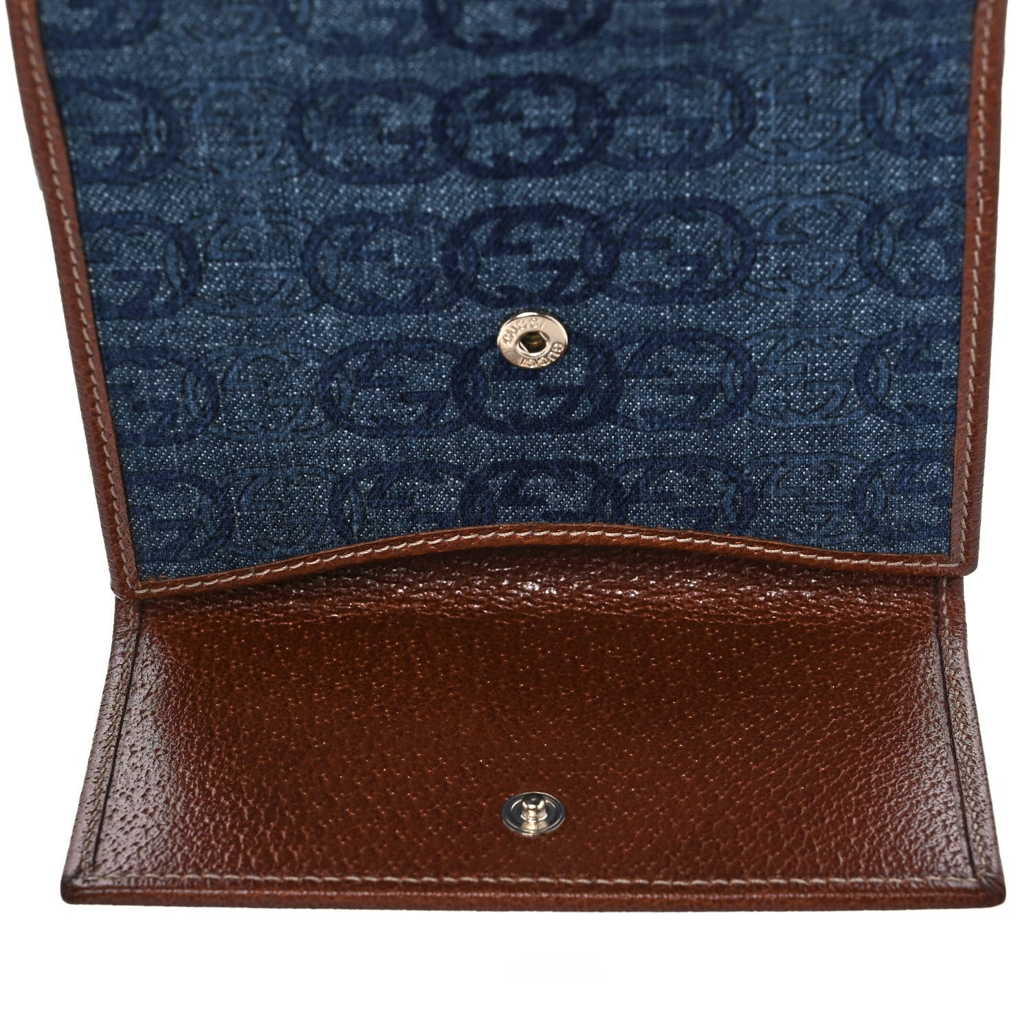 Gucci Denim Interlocking G Wallet Blue Tea Cuir 6 of 10