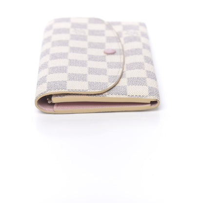 Louis Vuitton Damier Azur Emilie Wallet Rose Ballerine 8 of 11