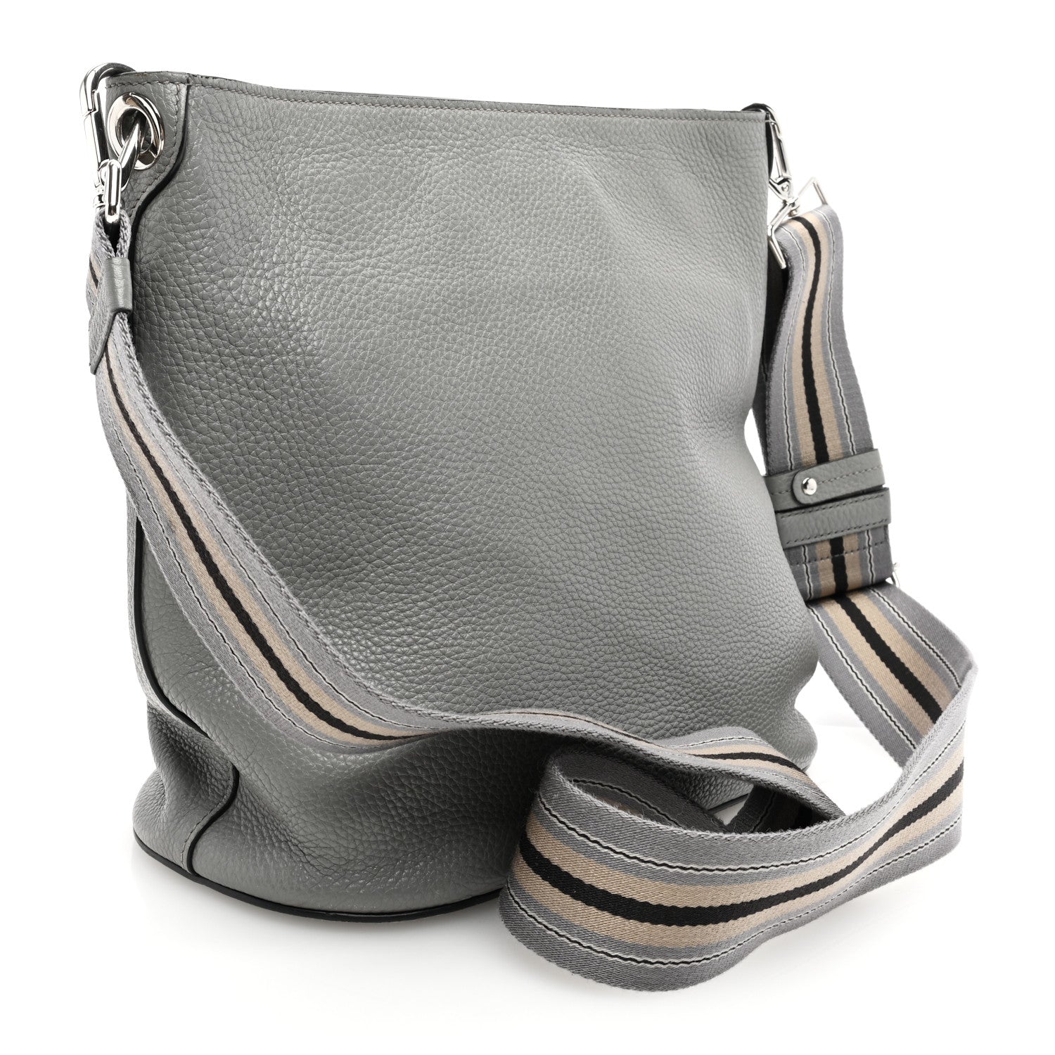 Prada Vitello Phenix Embossed Logo Hobo Argilla 3 of 9