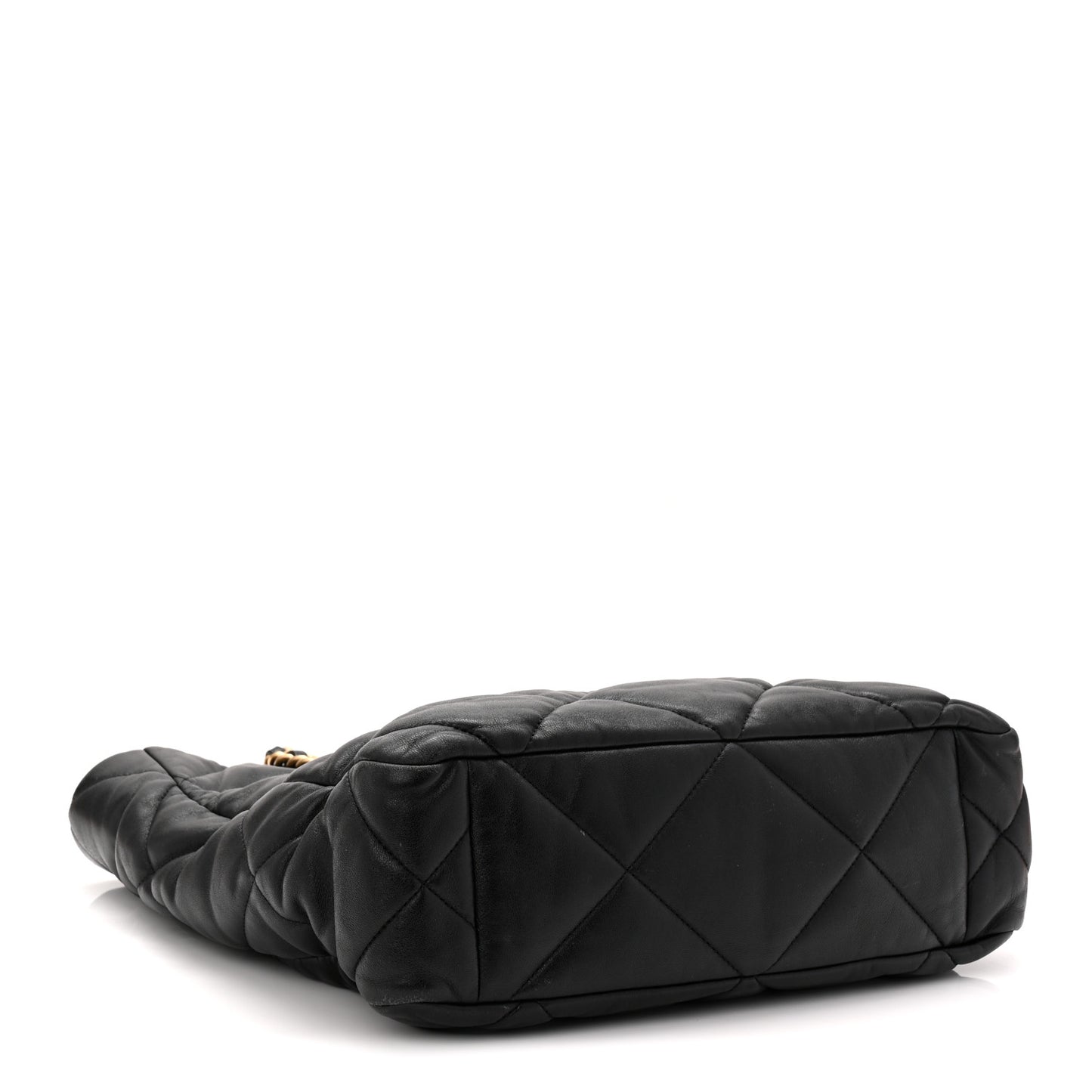 Lambskin Quilted Chanel 19 Shopping Bag Black