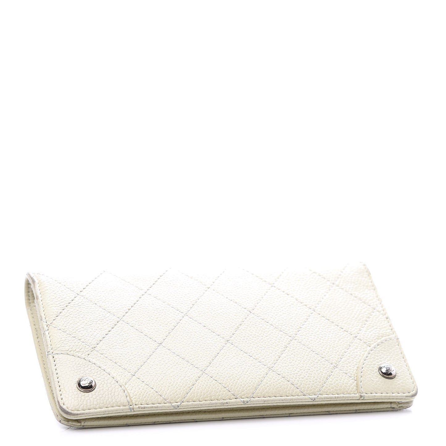 Caviar Stitched Yen Wallet White