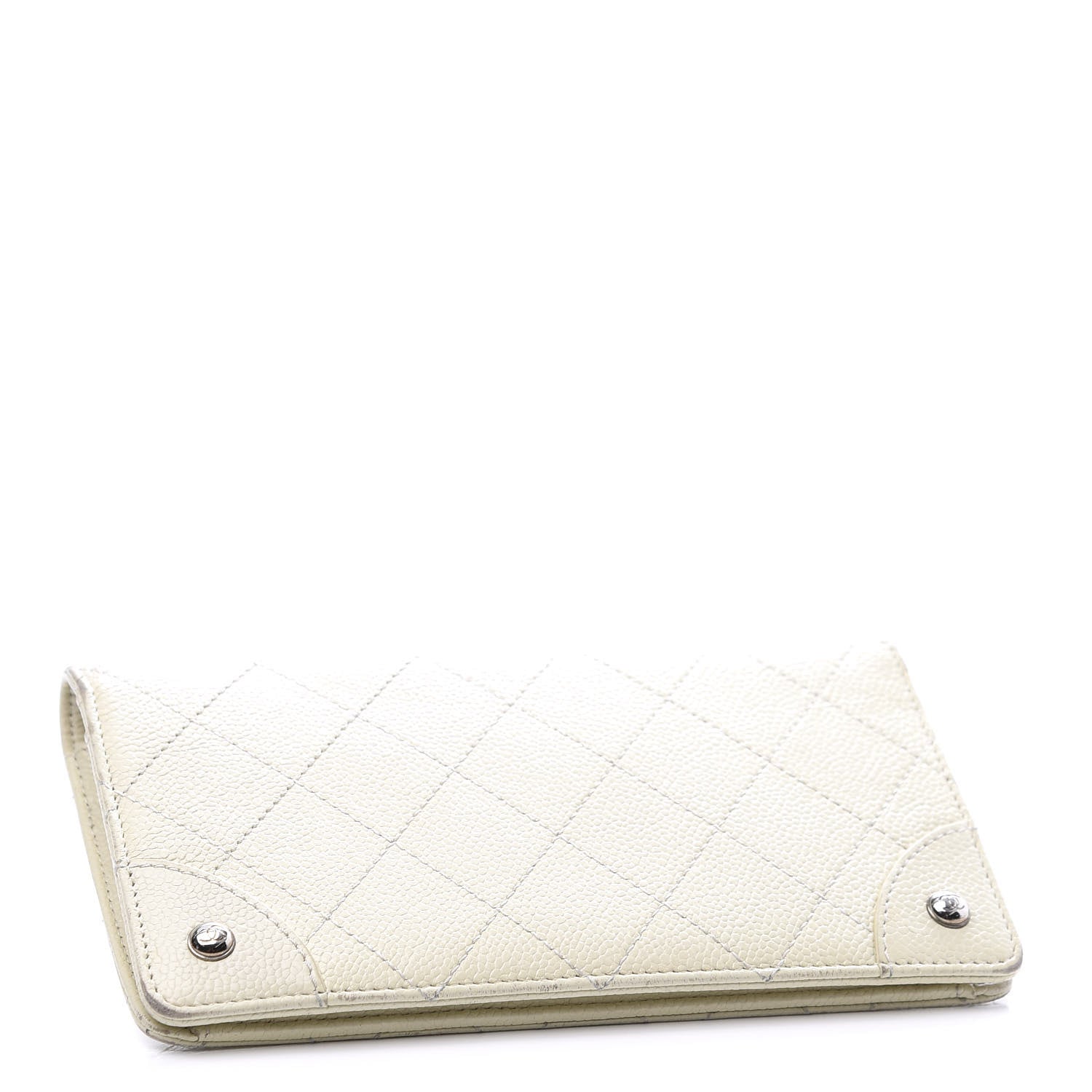 Chanel Caviar Stitched Yen Wallet White 3 of 10