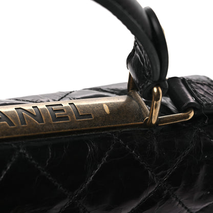 Chanel Glazed Calfskin Quilted Rita Top Handle Flap Black 19 of 20