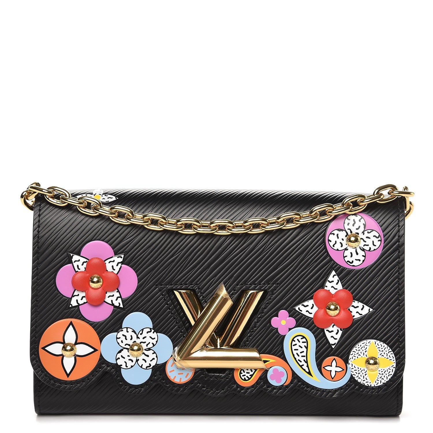 Louis Vuitton Epi Bloom Twist Chain Wallet Black 1 of 7