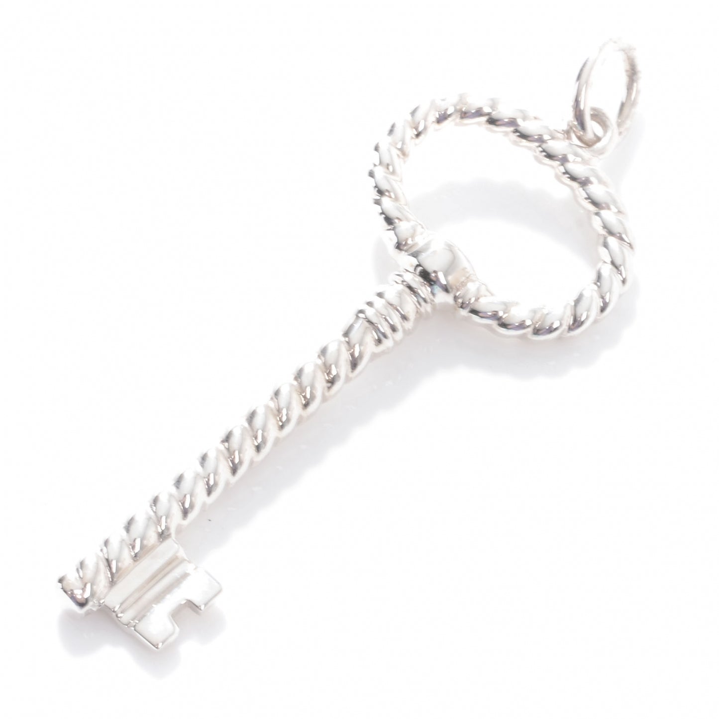 Sterling Silver Twist Oval Key Pendant