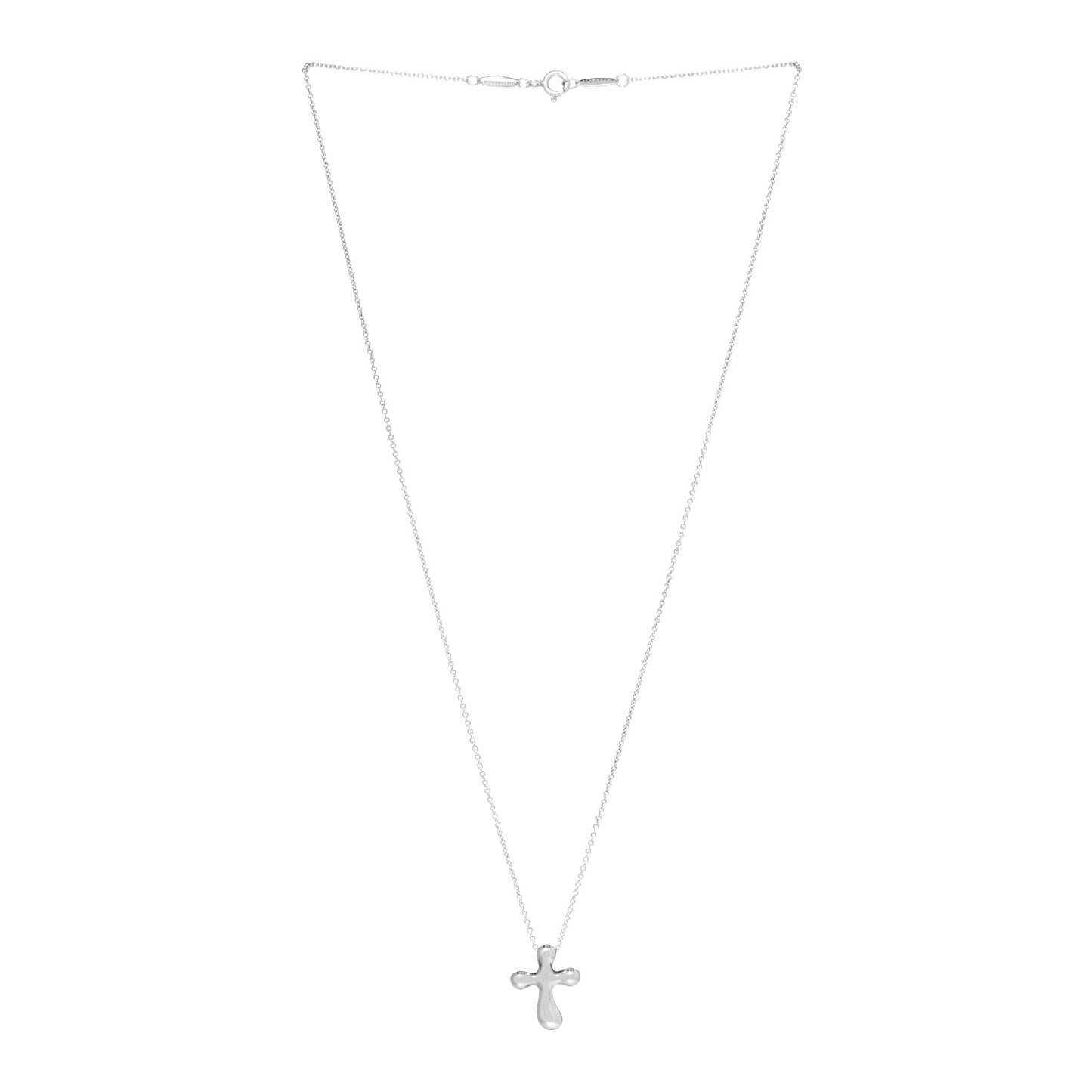 Sterling Silver 14mm Elsa Peretti Cross Pendant Necklace