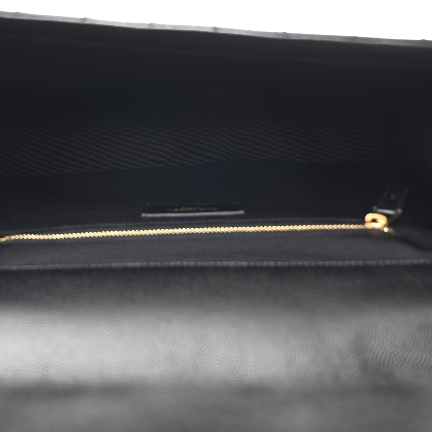 Grain De Poudre Matelasse Chevron Large Monogram Satchel  Black