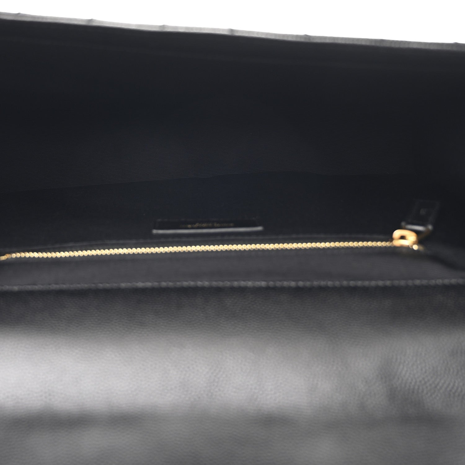 Saint Laurent Grain De Poudre Matelasse Chevron Large Monogram Satchel  Black 5 of 10