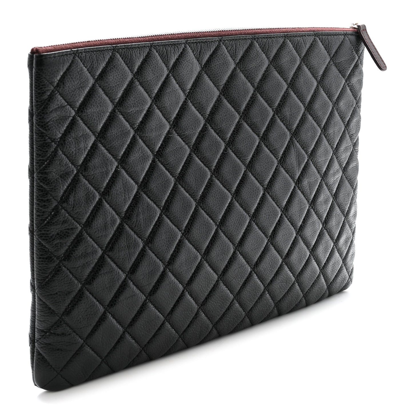 Caviar Quilted Large Cosmetic Case Black
