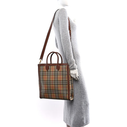 Burberry Vintage Check Calfskin Kane Tote Bag Beige Brown 2 of 9
