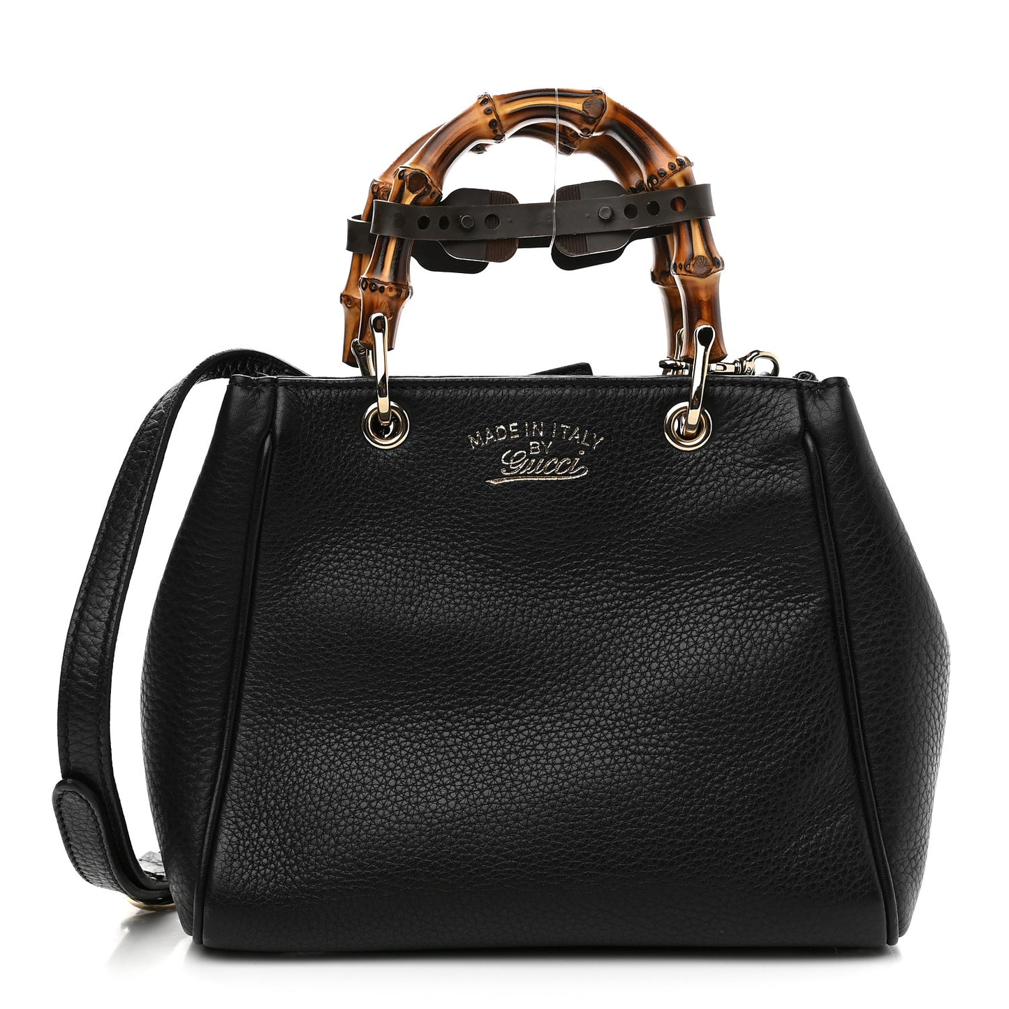 Cellarius Calfskin Mini Bamboo Shopper Tote Black