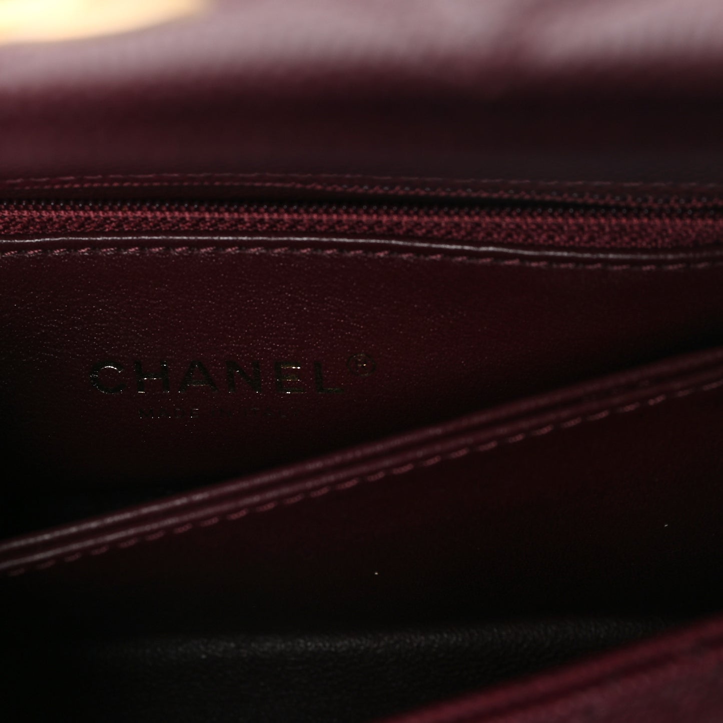 Caviar Lizard Embossed Quilted Mini Coco Handle Flap Burgundy