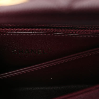 Chanel Caviar Lizard Embossed Quilted Mini Coco Handle Flap Burgundy 6 of 10