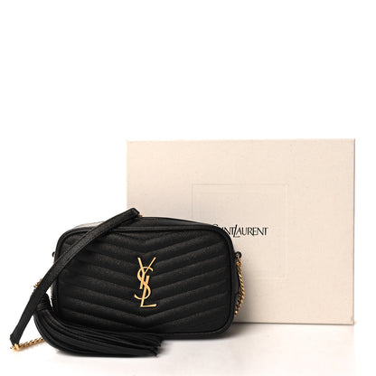 Saint Laurent Grain De Poudre Matelasse Monogram Mini Lou Camera Bag Black 11 of 11