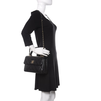 Chanel Lambskin Quilted Small Trendy CC Dual Handle Flap Bag Black 2 of 10