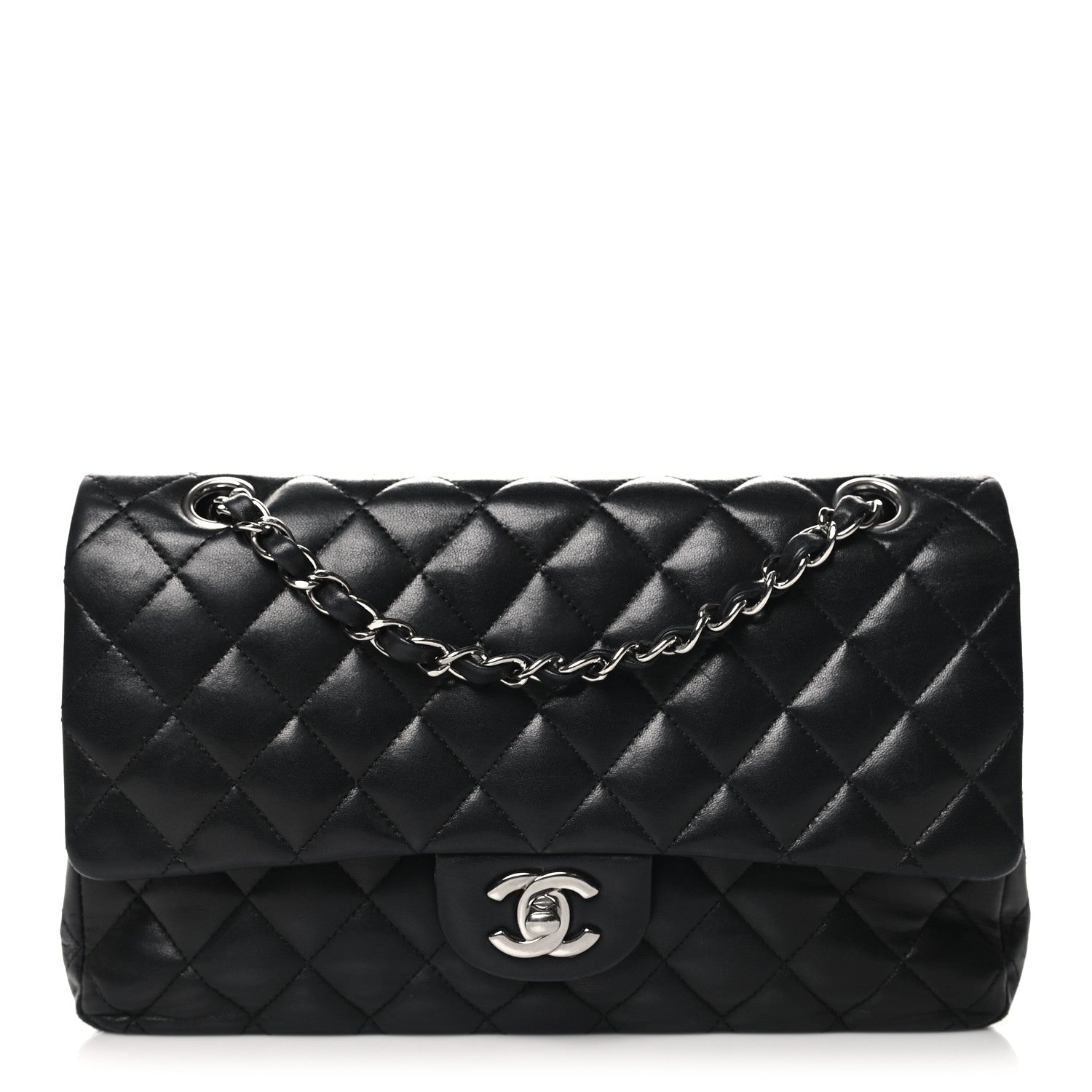 Chanel Lambskin Quilted Medium Double Flap Black 1 of 13