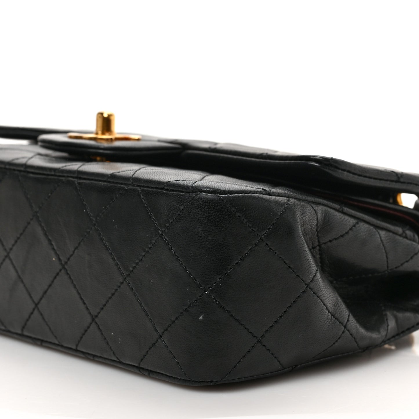 Lambskin Quilted Small Double Flap Black