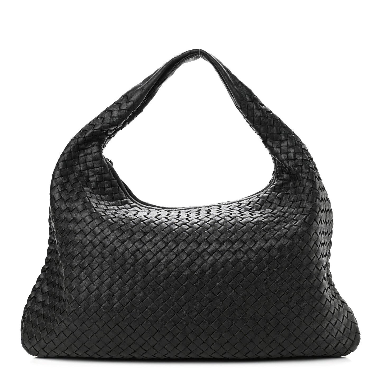 Nappa Intrecciato Large Veneta Hobo Black