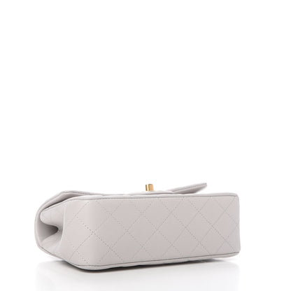 Chanel Lambskin Quilted Mini Top Handle Rectangular Flap Grey 4 of 11