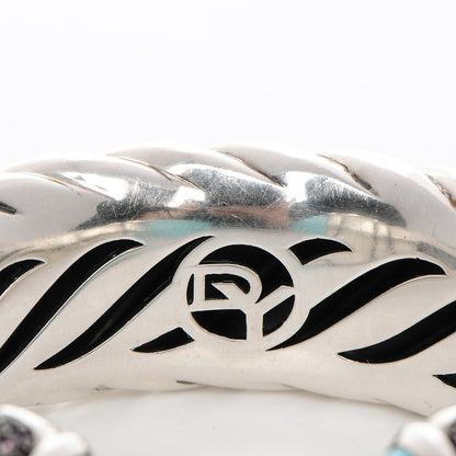 David Yurman Sterling Silver Amethyst Turquoise 25mm Waverly Bracelet 4 of 6