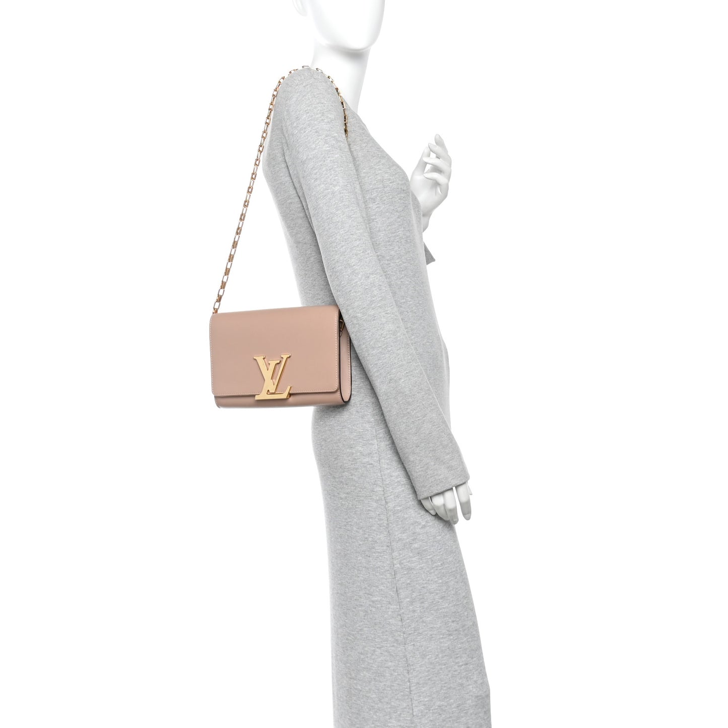 Calfskin Chain Louise MM Nude