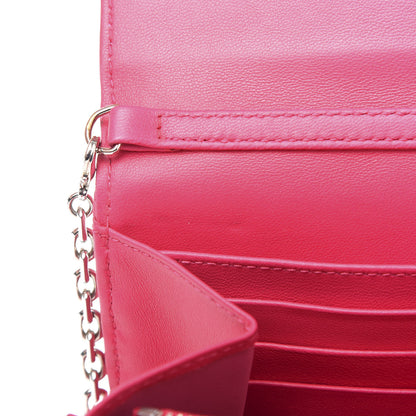 Christian Dior Lambskin Cannage Lady Dior Rendezvous Wallet On Chain Fuchsia 11 of 12