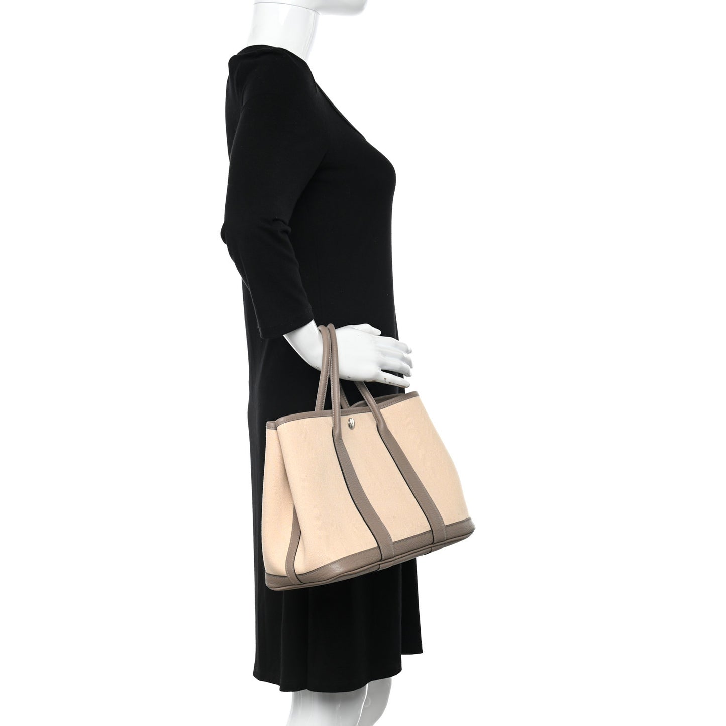 Toile Chevron Vache Country Garden Party Tote 30 TPM Gris Asphalt Craie