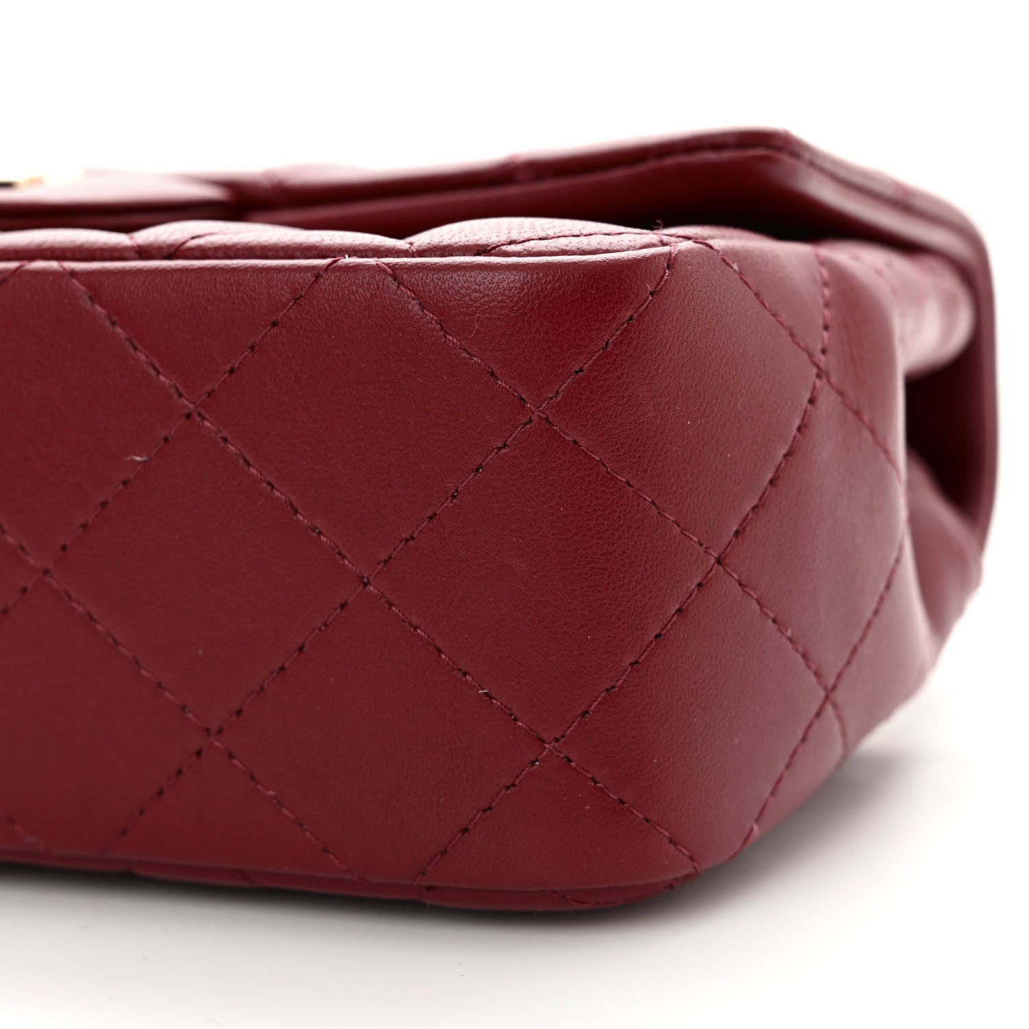 Chanel Lambskin Quilted Mini Rectangular Flap Burgundy 10 of 11