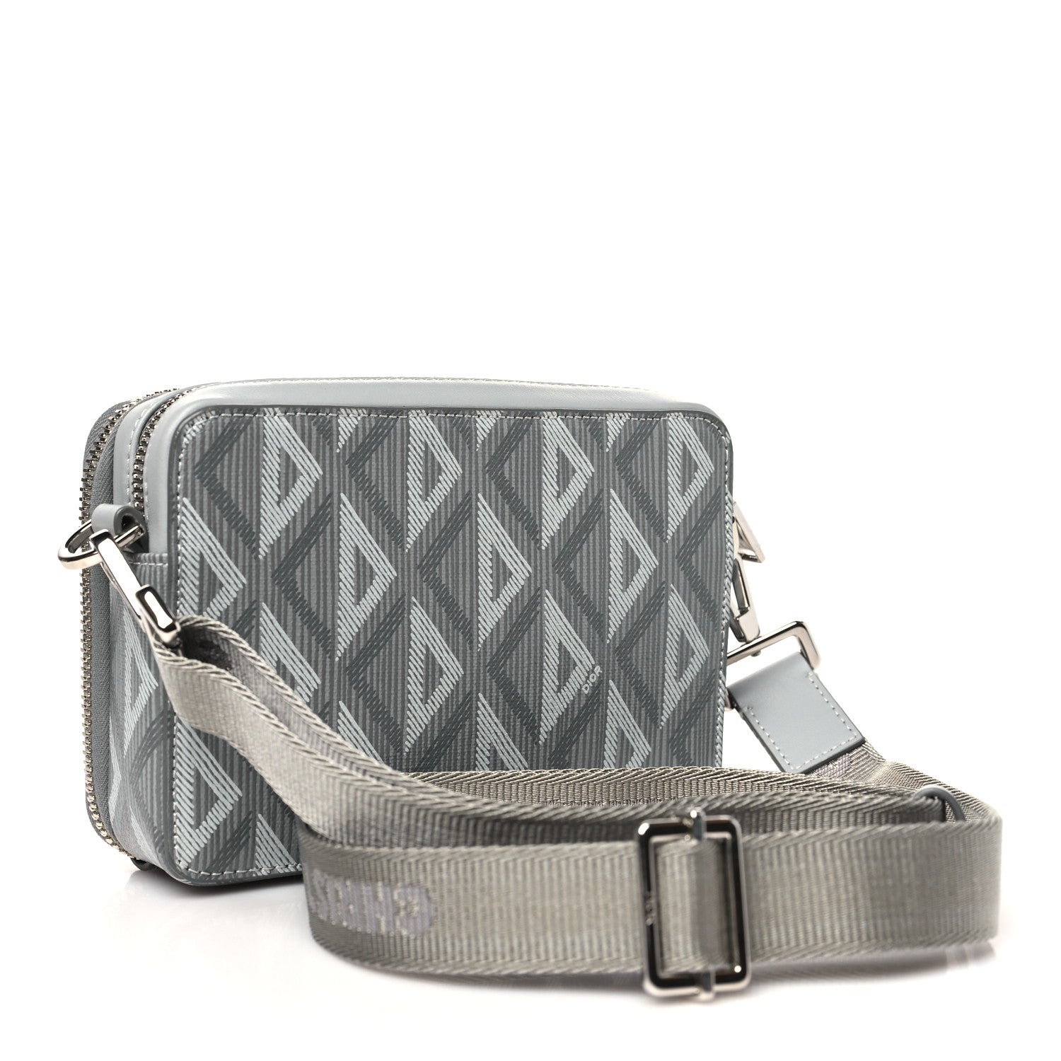 Christian Dior Coated Canvas CD Diamond Messenger Pouch Grey 3 of 12